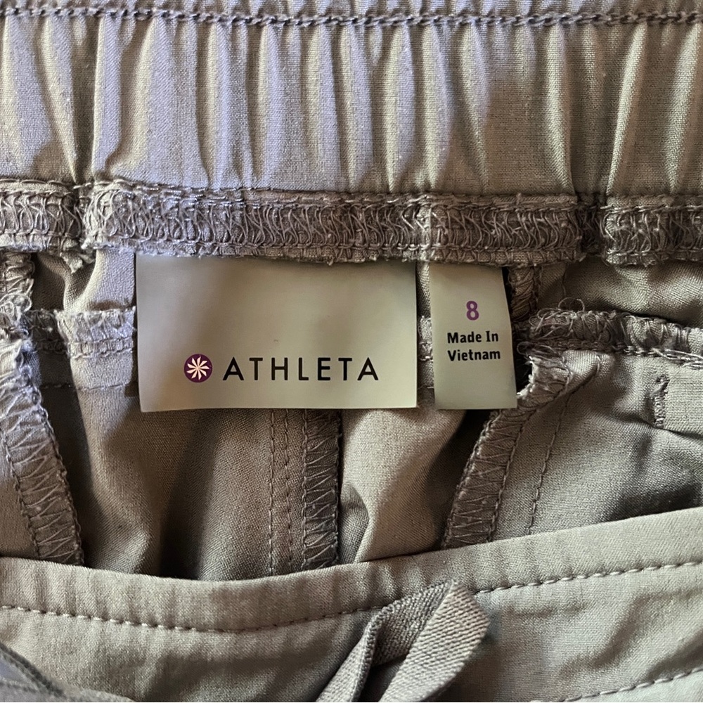 Athleta Light Grey Drawstring Joggers - image 3